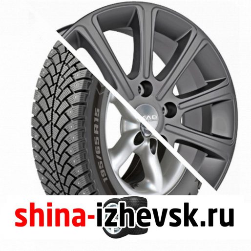 Колесо в сборе BF Goodrich G Force Stud 215/55 R16 Q 97 + СКАД Милан 6.5xR16 5×114.3 ET45 DIA60.1 Черно-серый цвет с перламутровыми оттенками в Ижевске